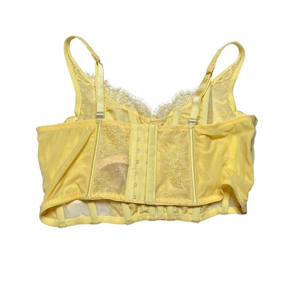 Victoria's Secret Lace-Up Corset Bra Top Lemon Size Large - Picture 2 of 3